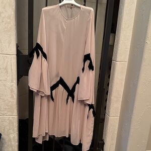 Free People Cream and Black Midi Dress